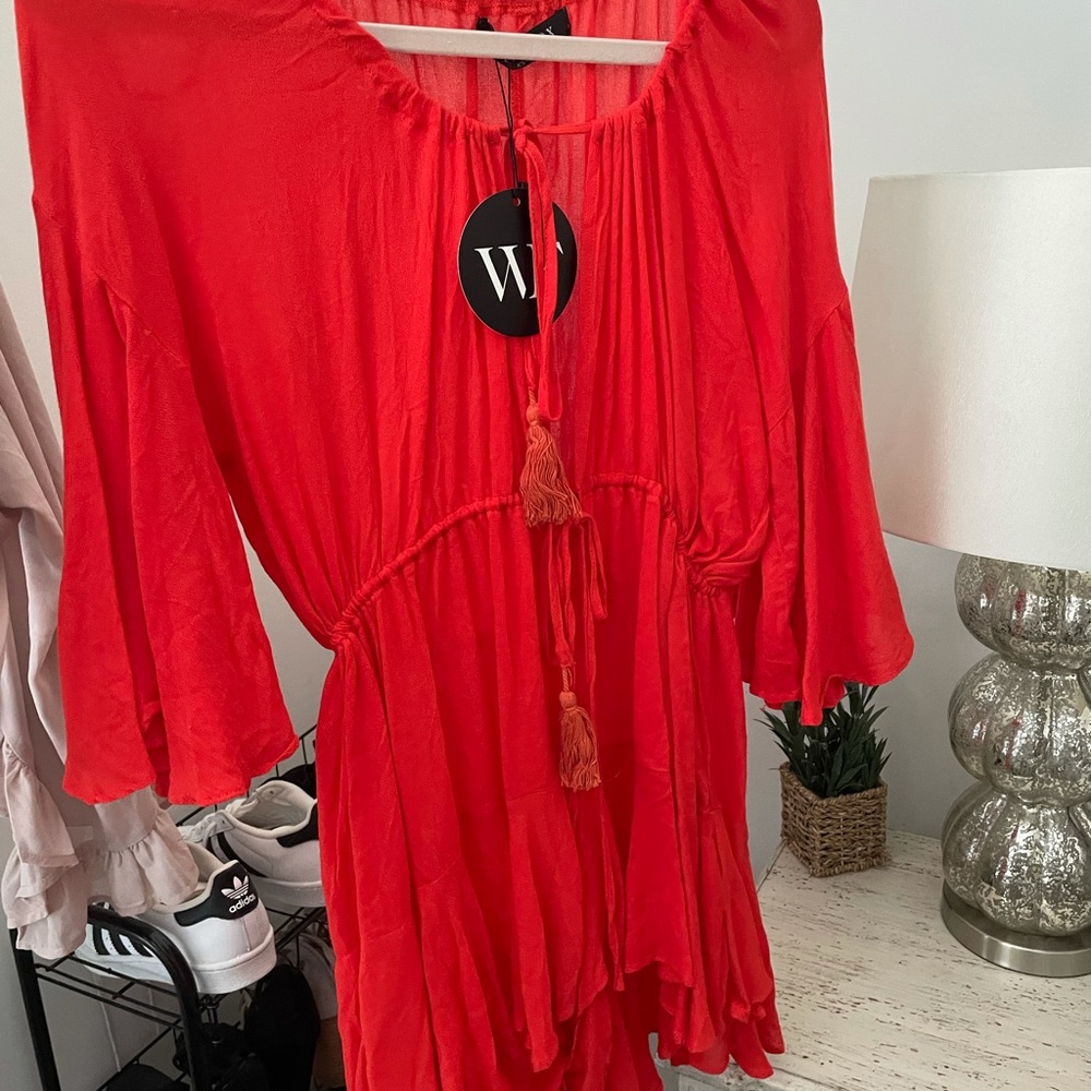 White fox boutique red romper